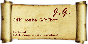 Jánoska Gábor névjegykártya